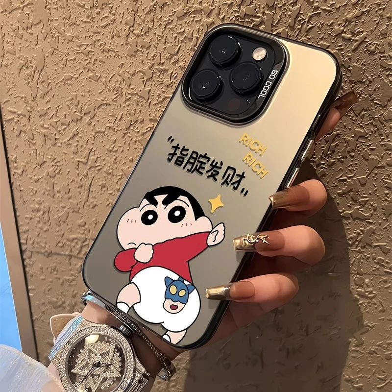 彩银蜡笔小新适用苹果16ProMax手机壳15Pro苹果iPhone17男14女13P