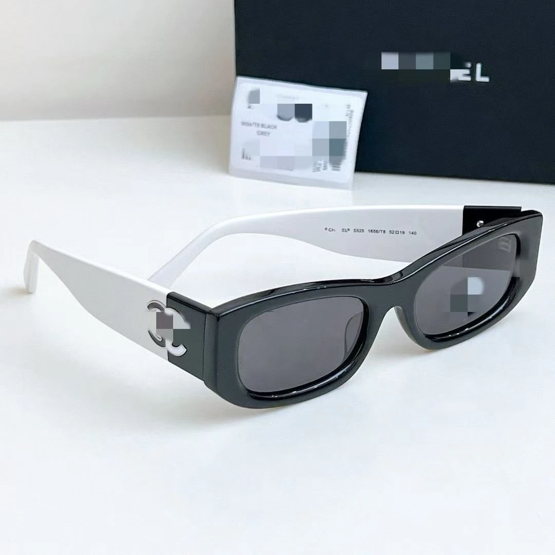 小香黑白腿个性墨镜复古太阳镜遮阳显脸瘦防紫外线黑色