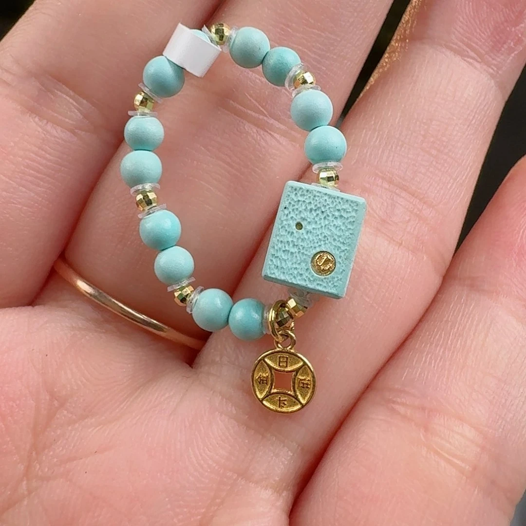 绿松石珠宝奇石18K金镶嵌