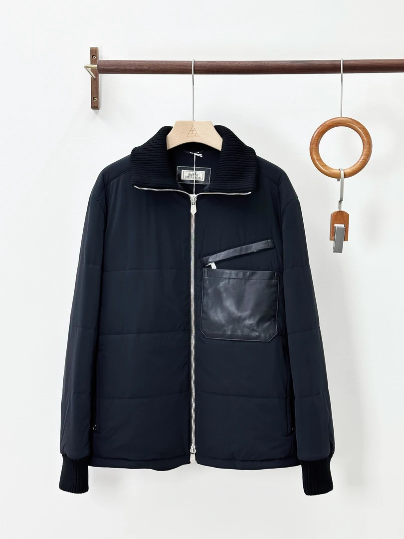 未使用 Hermes/爱马仕 爱马仕 男士口袋拼皮夹克原价46000+