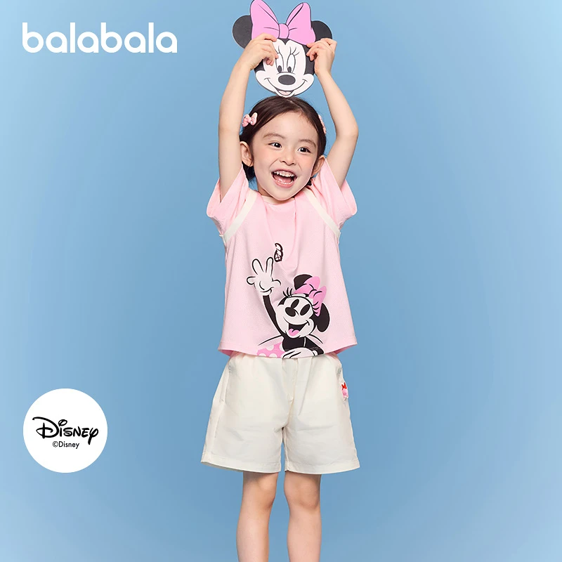 【迪士尼IP】巴拉巴拉童装儿童短袖套装男童女童两件套2025夏新款
