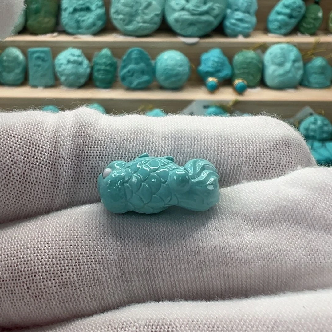 未镶嵌绿松石金鱼8.3mm