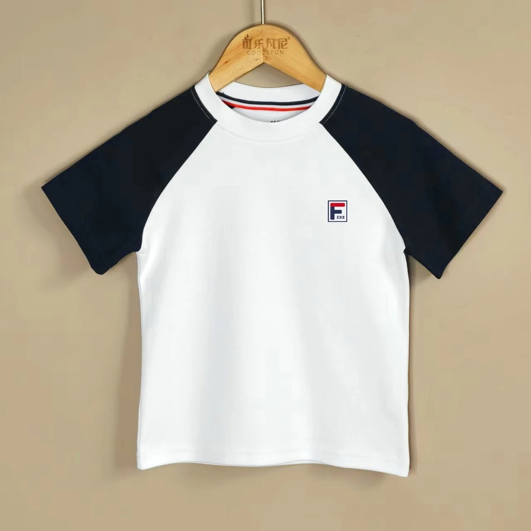 短袖男女宝同款擦肩袖春夏圆领新品T恤