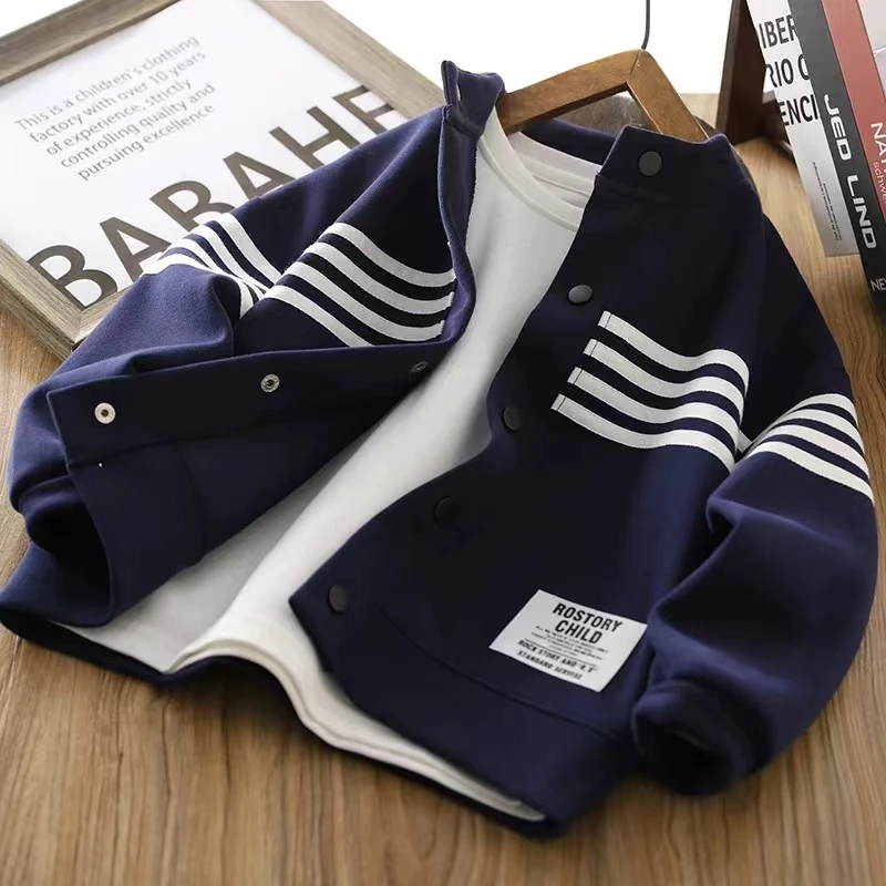 男童棒球服外套2025新款运动休闲春秋季儿童上衣拉条洋气开衫春装