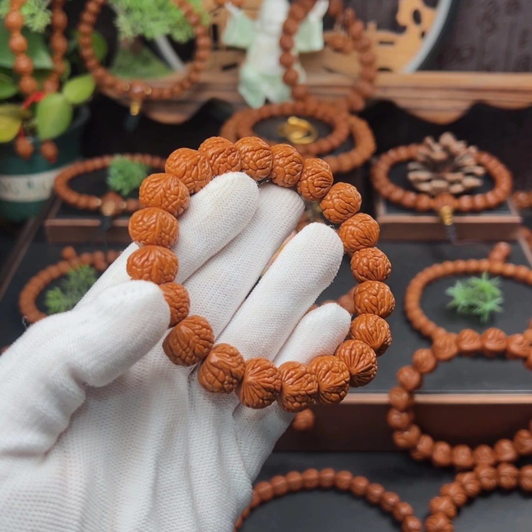 吊坠桃核1.4红皮荔枝手串