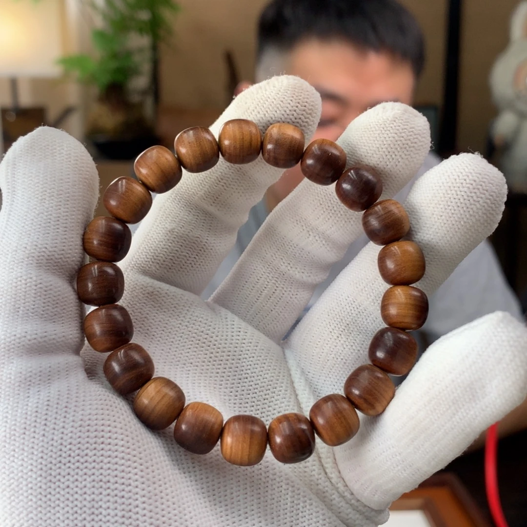 檀香木手串/手链9.5/10mm横纹黑肉沉水级