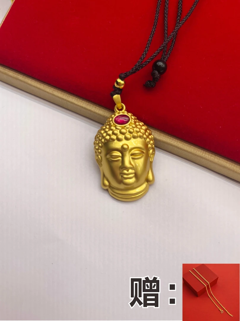 【直播专属】如来佛头红宝石吊坠佛像