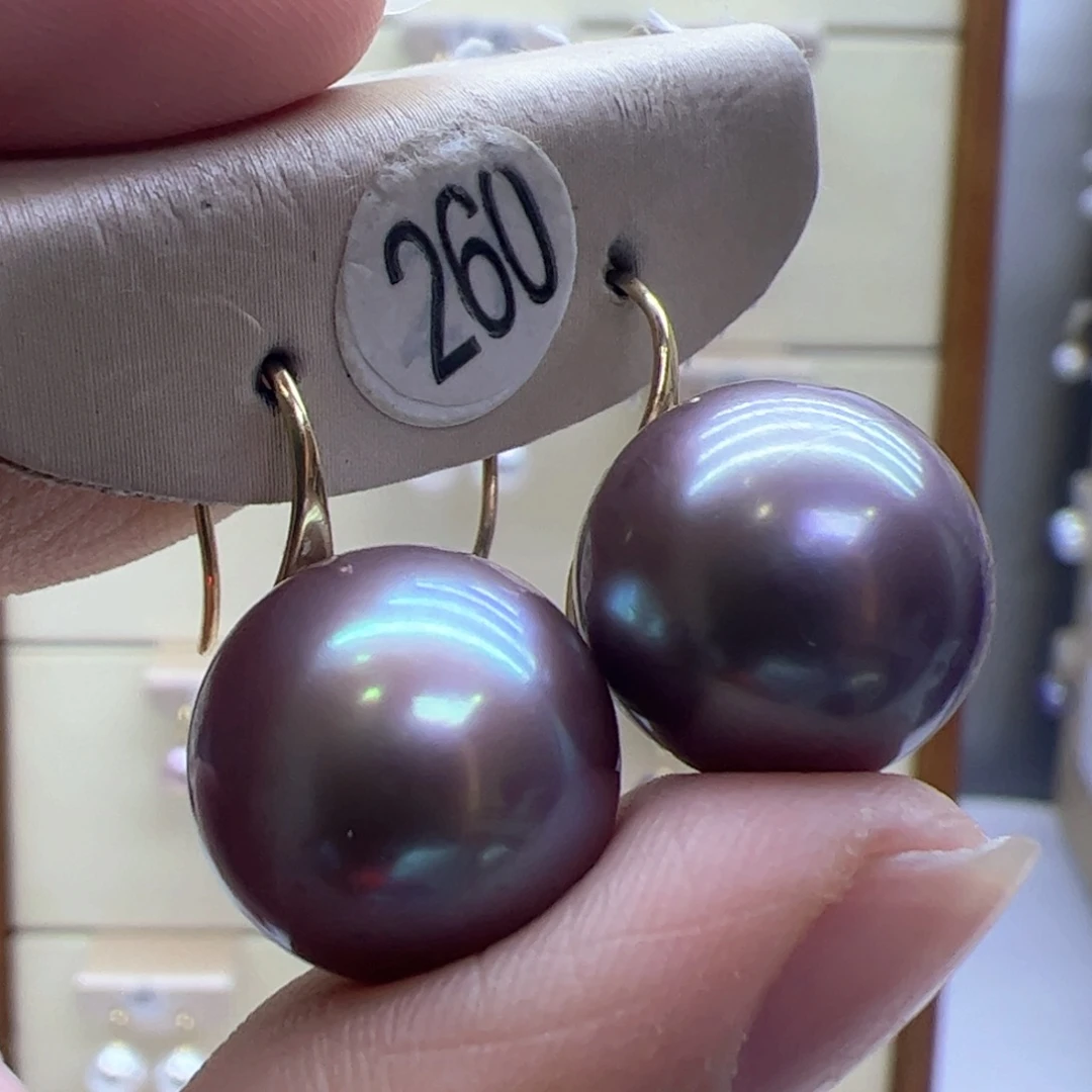 淡水珍珠耳饰18K金镶嵌