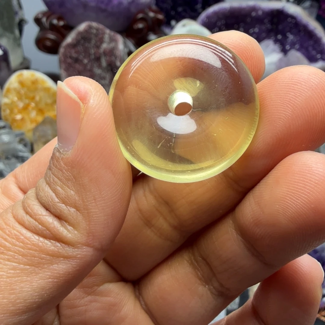 摆件紫晶未镶嵌平安扣