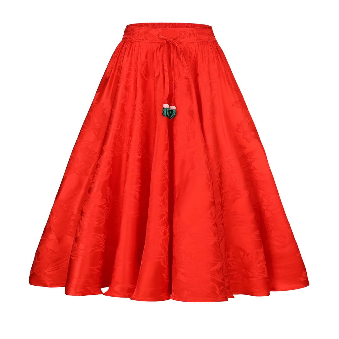 《画织》新中式丝半身裙大摆国风休闲遮肚显瘦大码2025年新款凉爽