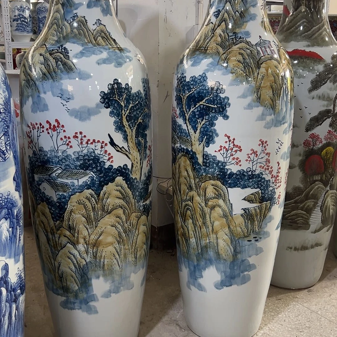 a***哥景德镇陶瓷大花瓶一米4一对