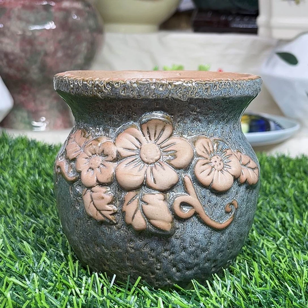 陶瓷绿植多肉微瑕花盆外口径：10*11