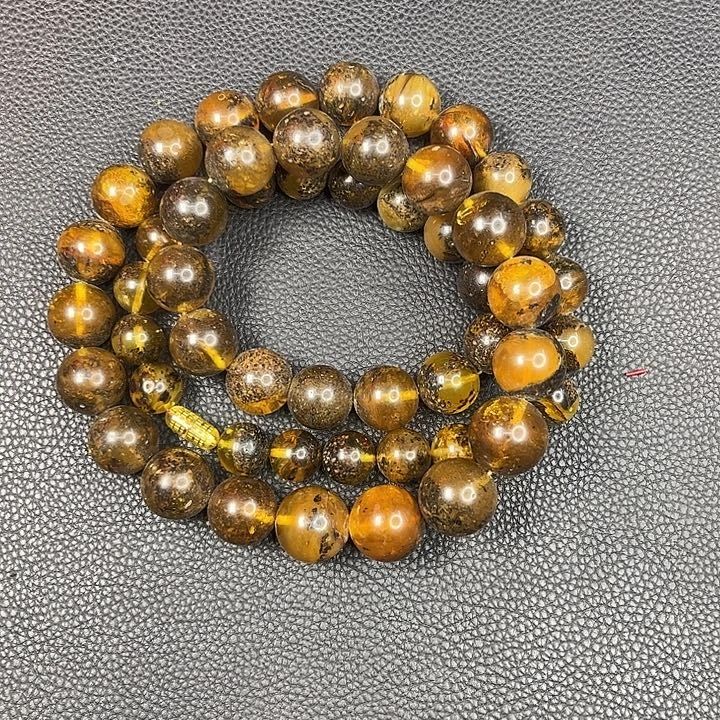 一***恒琥珀未镶嵌项链T999九元素