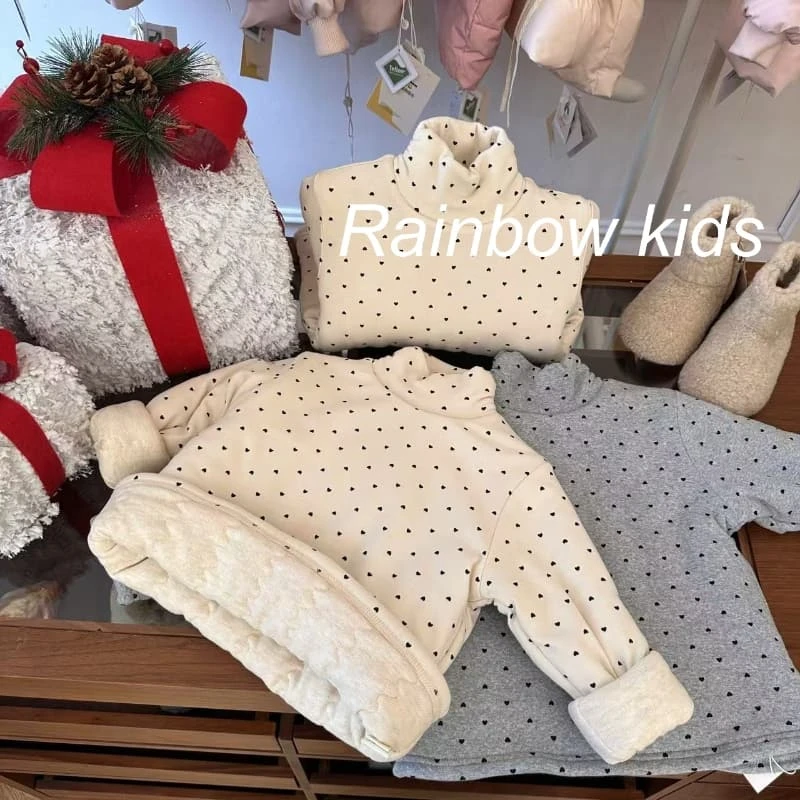 【Rainbow】2024冬款爱心波点高领打底衫加厚款-68190