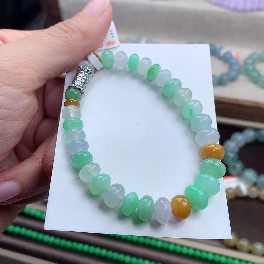 翡翠合金手链翡翠7.2-9.4mm