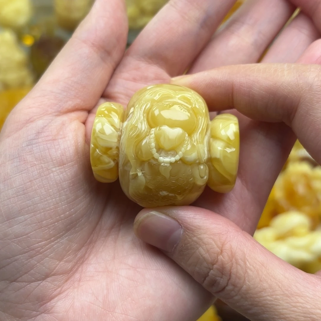 裸石蜜蜡未镶嵌蜜蜡吊坠打孔不退不换