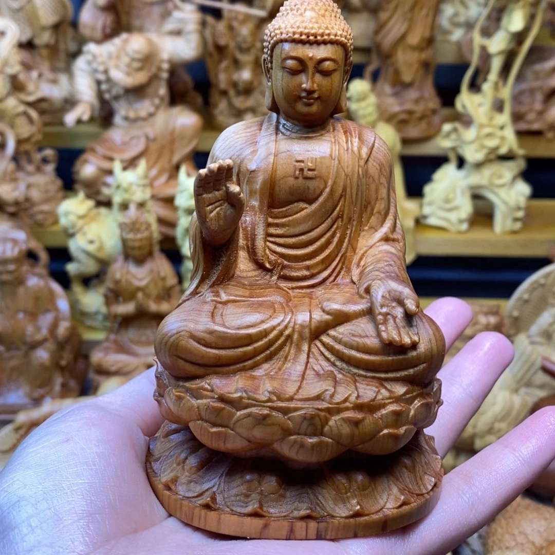 不***散崖柏木雕雕刻如来
