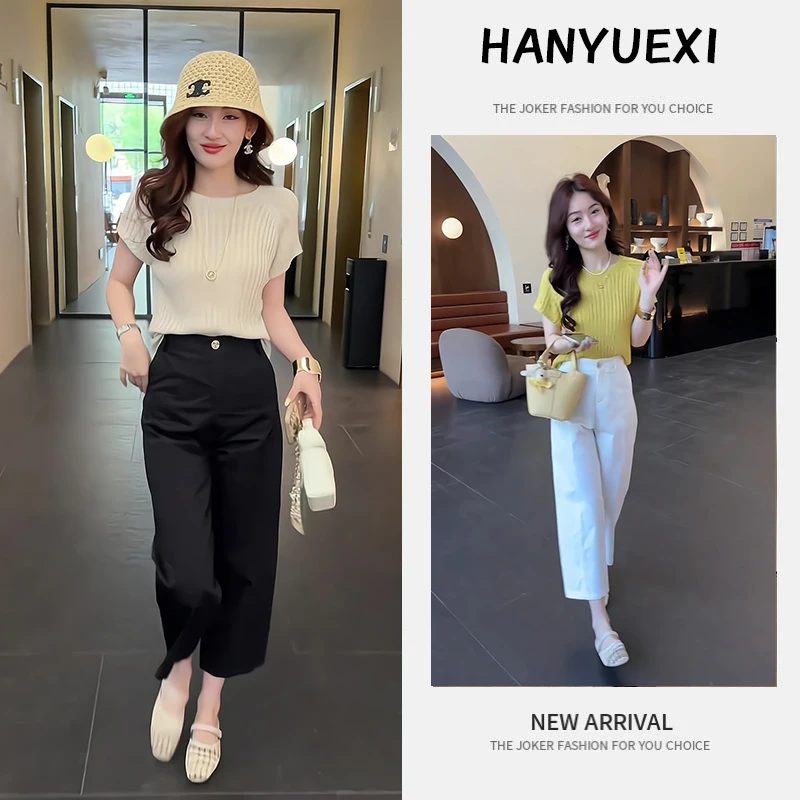 夏季一整套女装2025年新款韩版减龄时尚气质短袖上衣休闲裤两件套
