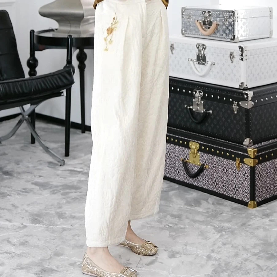 Betty Bairn【凤华】高端定制秋冬桑蚕丝小脚休闲裤24B-BW7629