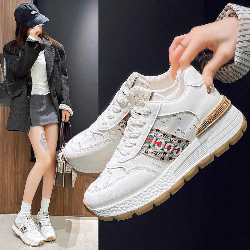 小众设计时尚休闲百搭浅口老爹鞋女2025年韩版春季新款厚底女鞋