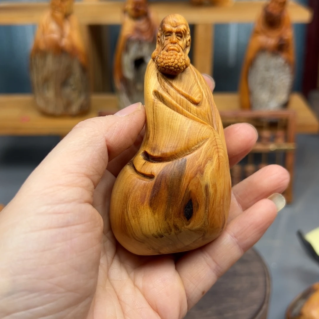 太***草木崖柏木摆件手把件