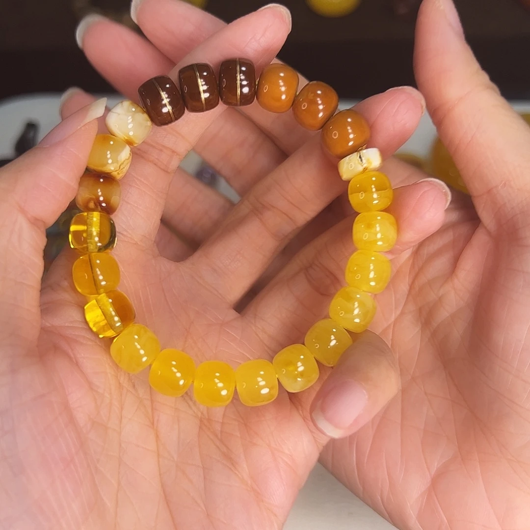 蜜蜡未镶嵌手串焦皮料紫金鼠猴头老型手串