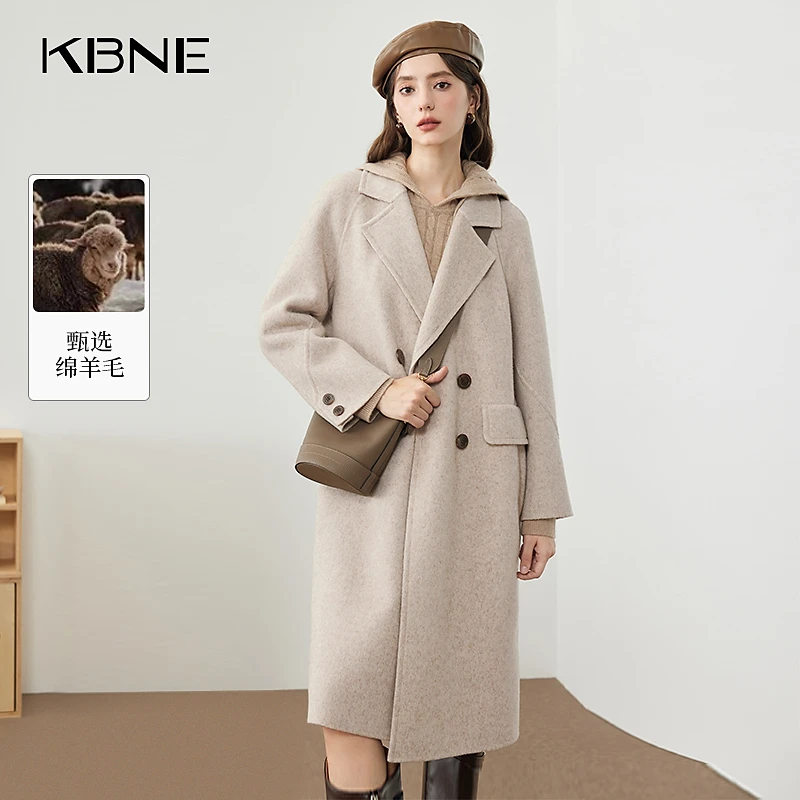 【王雪糕专属】新款毛呢外套羊毛大衣气质女士羊绒中长款双面呢秋冬