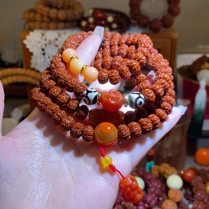 手串金刚菩提106玉华树王满肉毕业款108原创设计