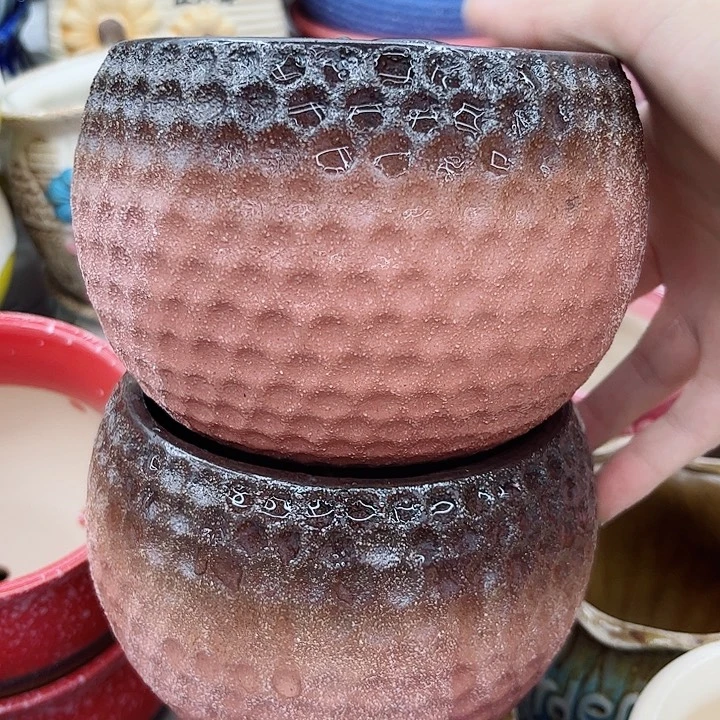 多肉绿植陶瓷花盆9.9包邮，有孔