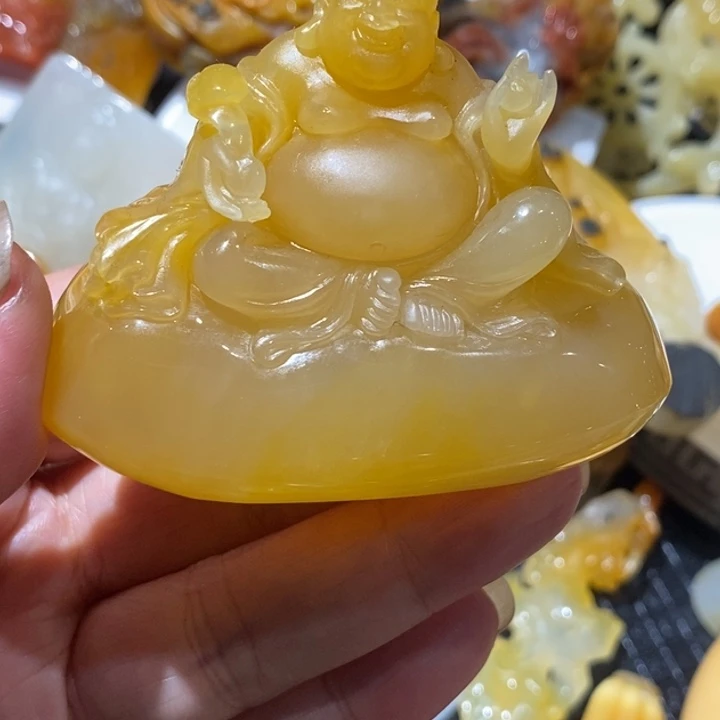 石英质玉（黄龙玉）未镶嵌吊坠