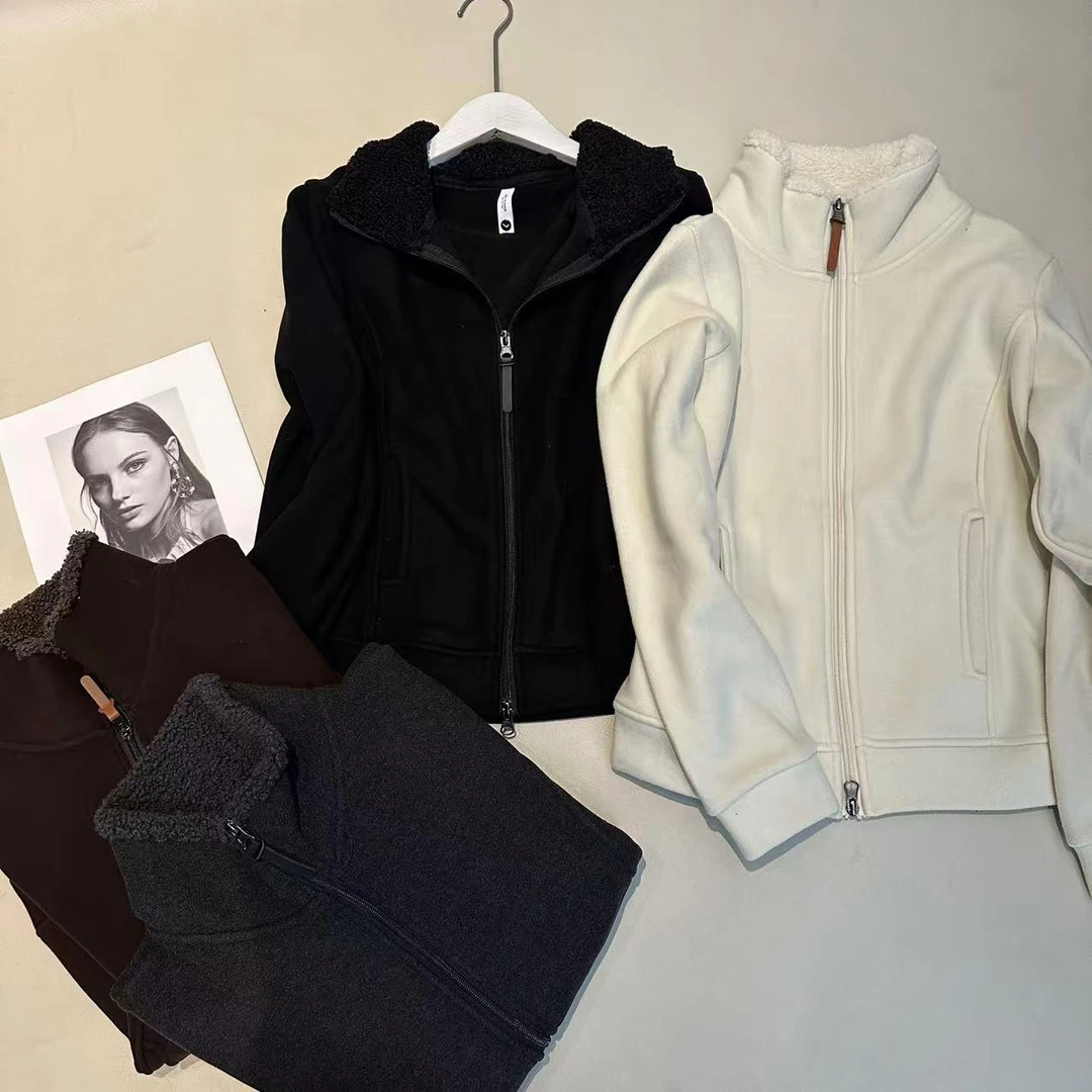 《姚家优麦汇》Y7593冬款加绒立领设计感时尚百搭长袖显瘦上衣女