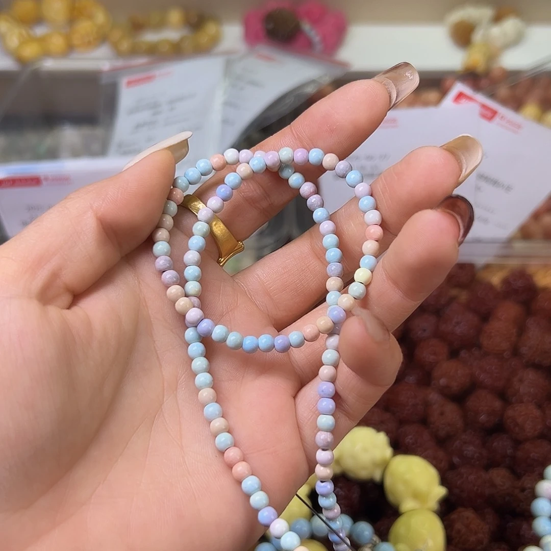 菩提根/象牙果吊坠4多彩圆1条