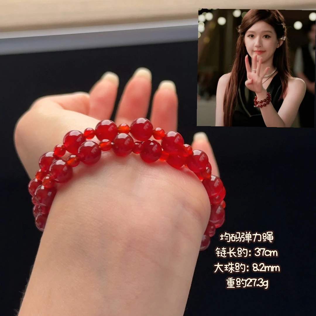 钛钢手链 【许我耀眼】许妍同款红色双圈手链SL011