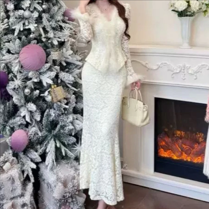 【岩心】大码女装300斤胖MM法式高级感纯欲风v领上衣+外套套装636