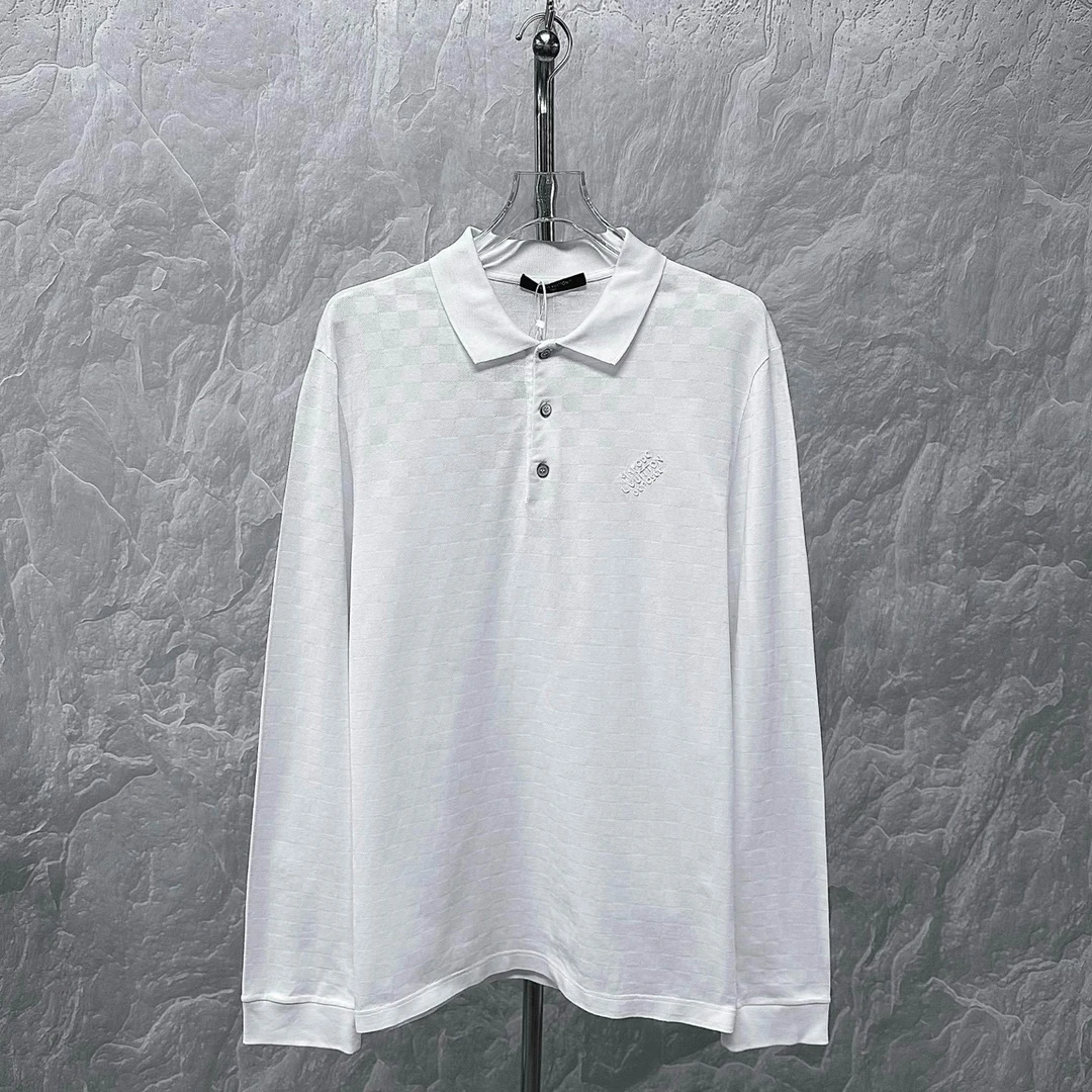 未使用 LouisVuitton/路易威登 FW25棋盘格Polo长袖XL码O00805