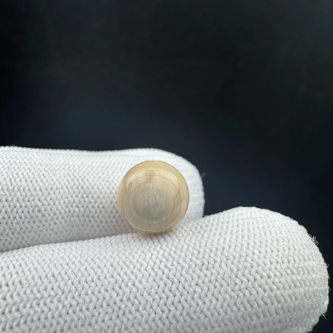 D10-02天然猛犸牙 芝士皮单珠11mm支持复检假一罚十