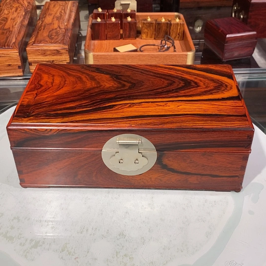 微凹黄檀（南美大红酸枝）独板首饰盒30/17/11