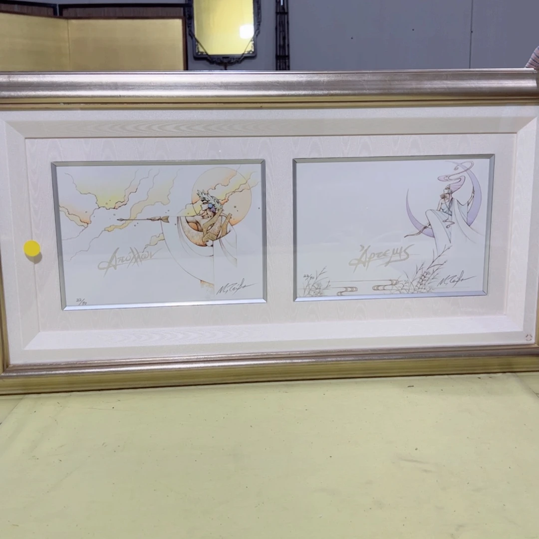 绘画刘*锅屏风框画茶空间设计