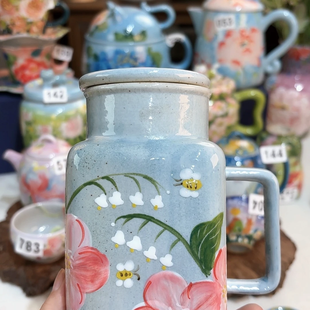 景德镇手绘高温釉下彩陶瓷茶具