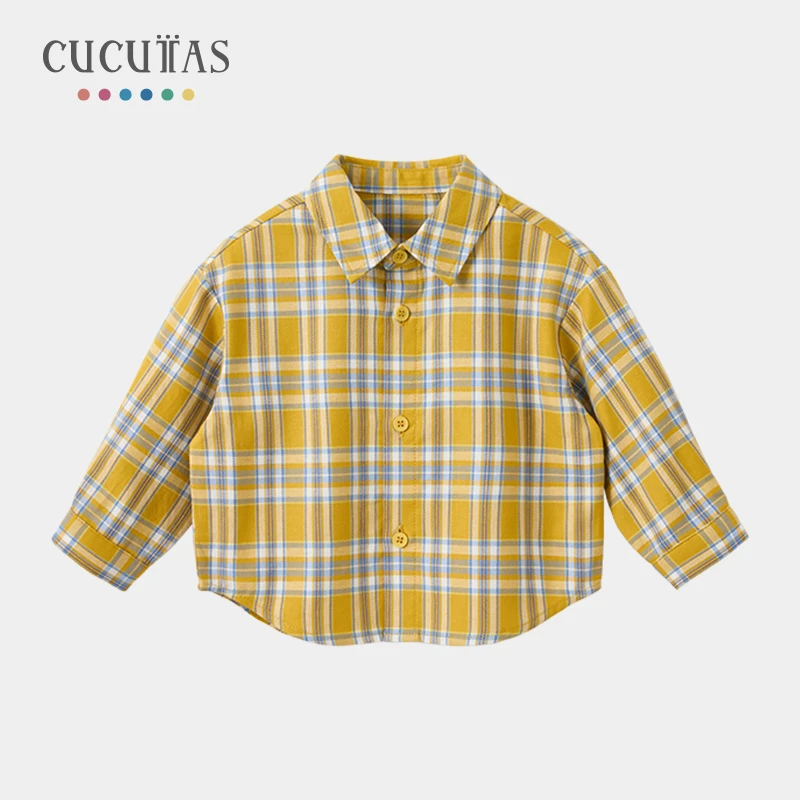 Cucutas童装儿童男童宝宝长袖衬衫纯棉格子秋季上衣CY25AUW743