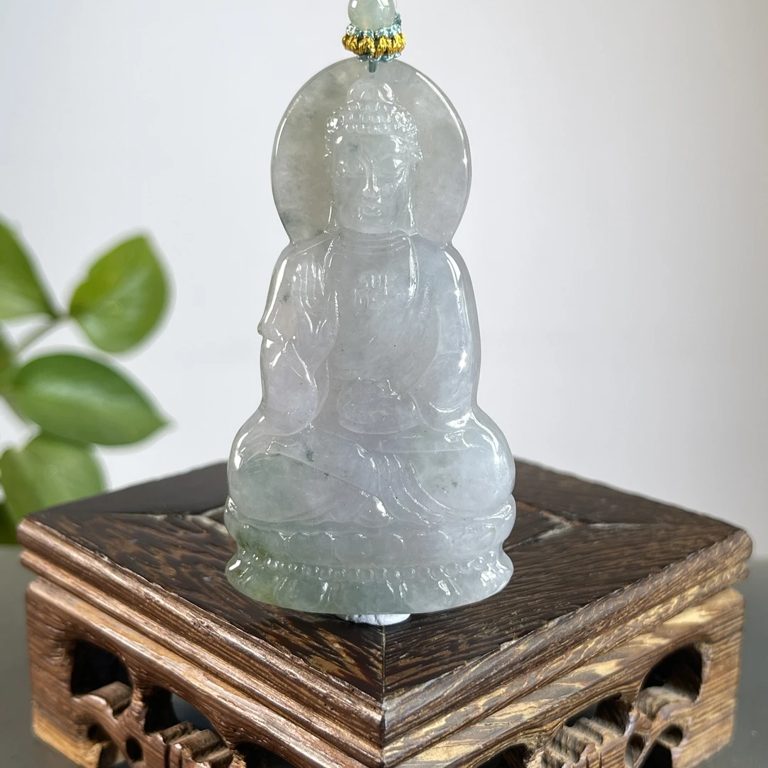 JTA13-48 天然缅甸A货翡翠  阿弥陀佛