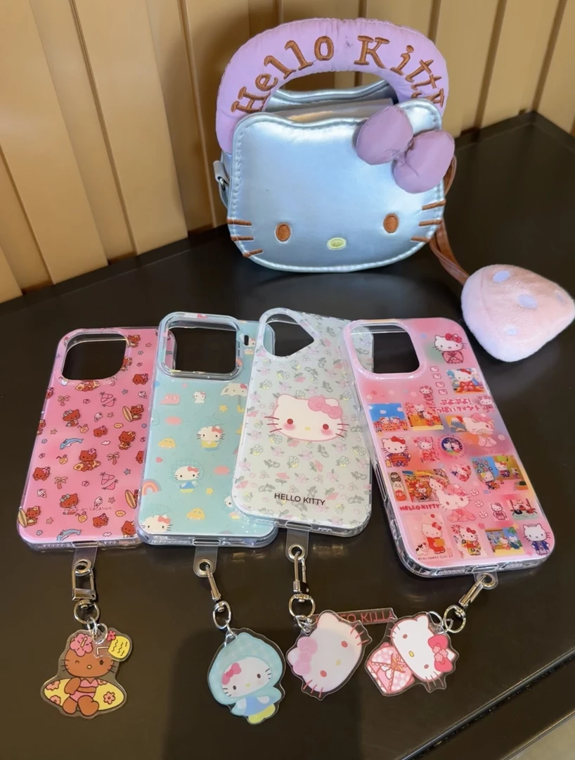 可爱kitty猫挂件适用苹果16Promax手机壳15vivo华为oppo小米防摔