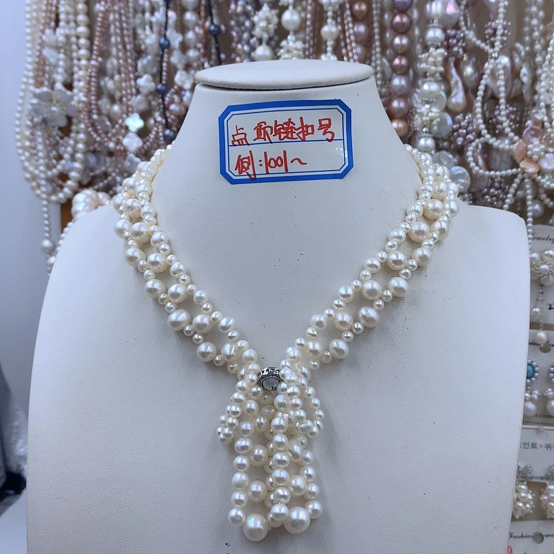 银S925镶嵌淡水珍珠项链耳饰