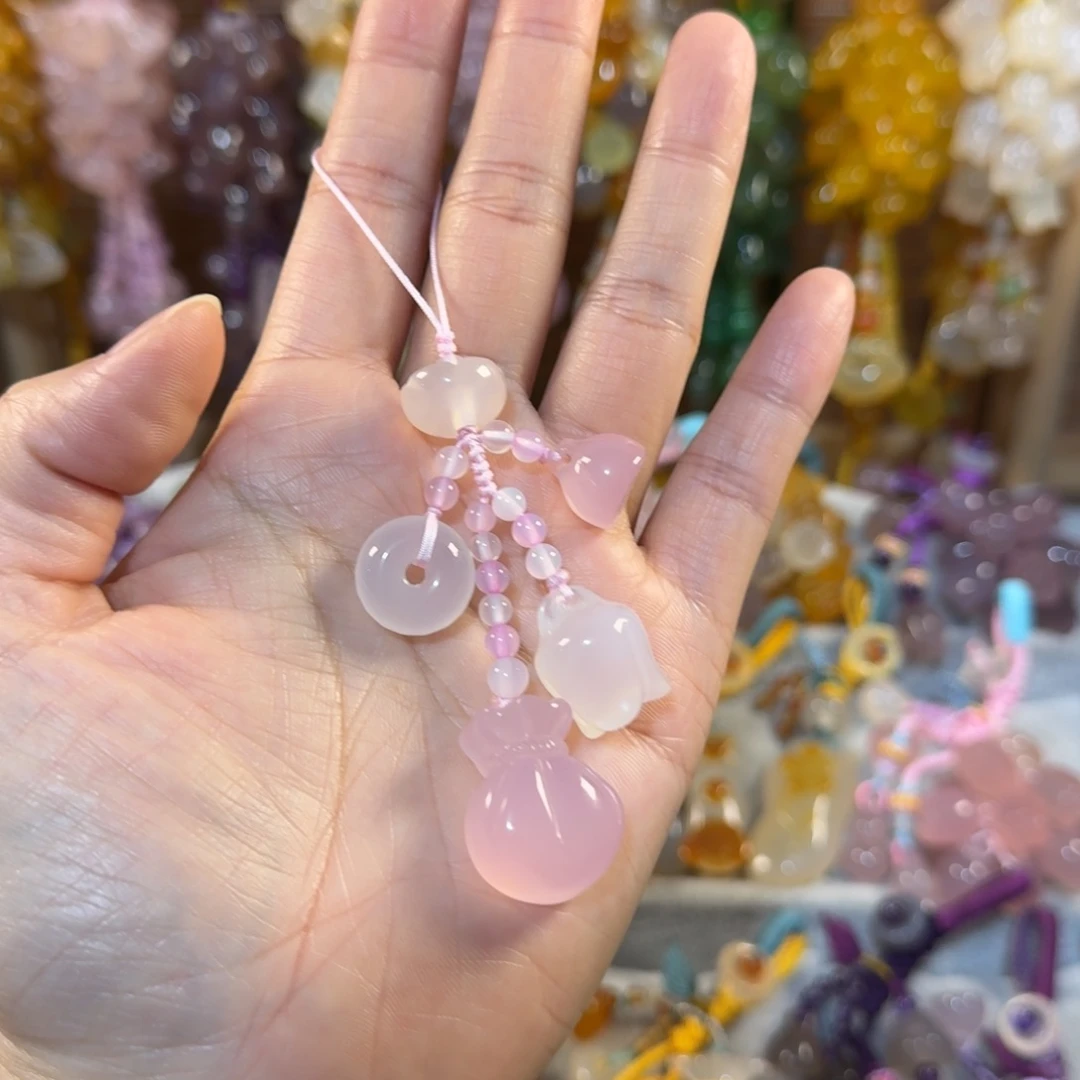 玛瑙/玉髓未镶嵌手机挂件