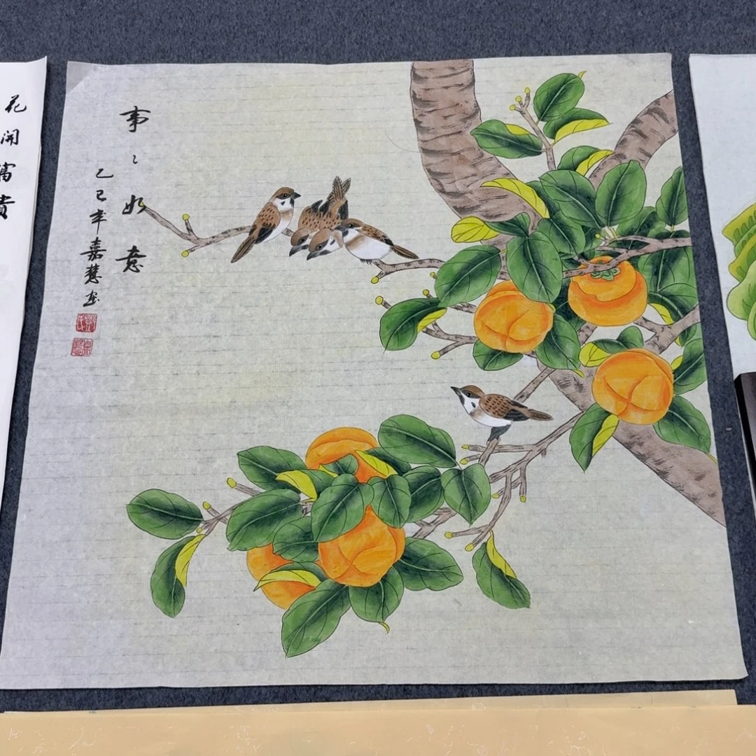 国画四尺斗方70X70纯手绘作品