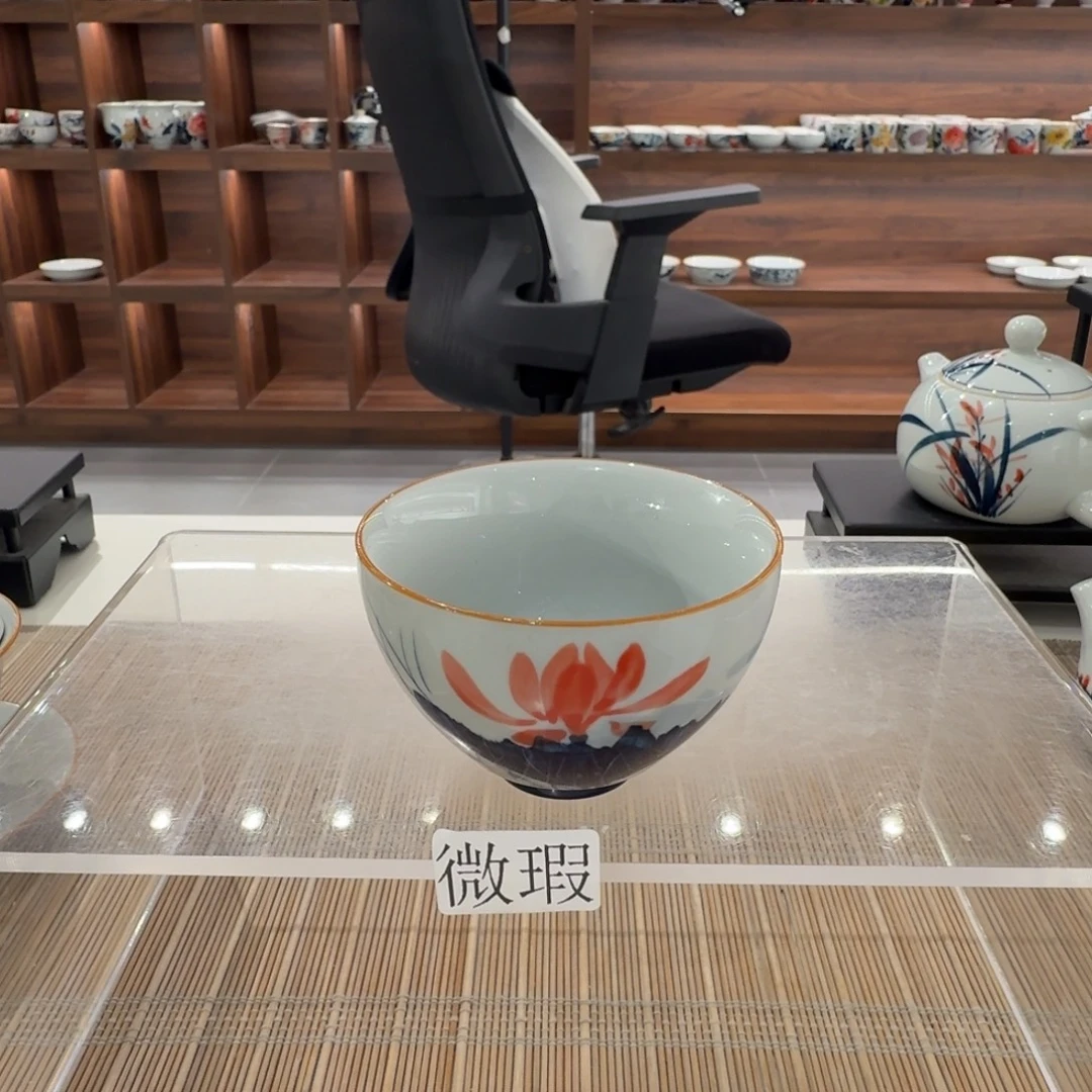 釉下手绘茶具微瑕