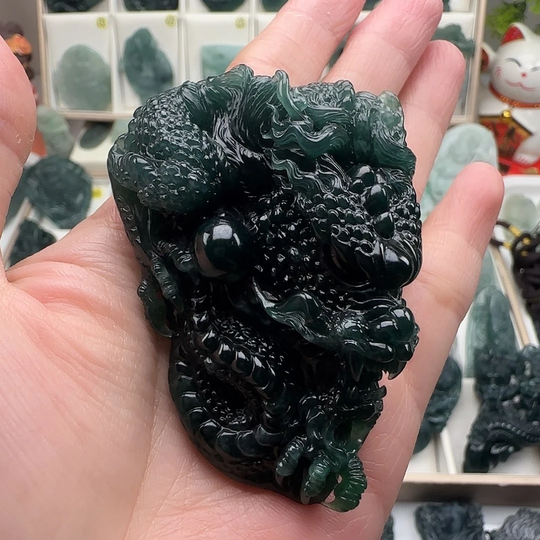 定制翡翠未镶嵌大威天龙翡翠定制