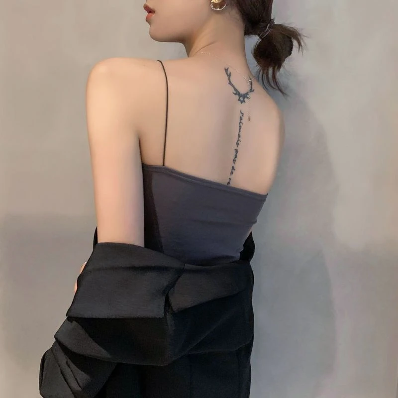 带胸垫小吊带内搭夏季美背性感辣妹外穿潮露脐无钢圈通勤打底短款