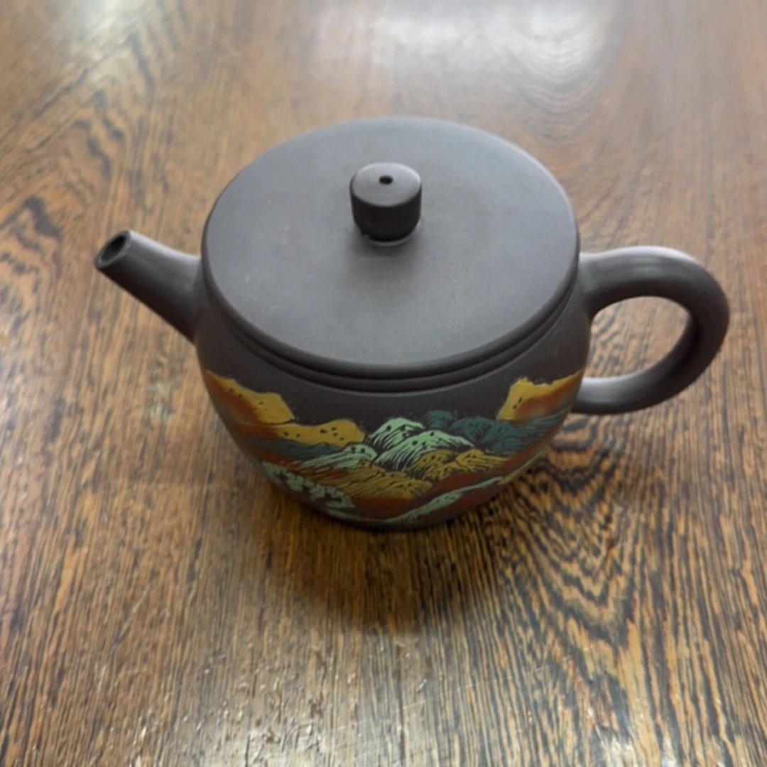 宜兴黑金天青四方壶纯手工紫砂壶汉瓦230cc汉瓦壶茶具泡茶壶精美