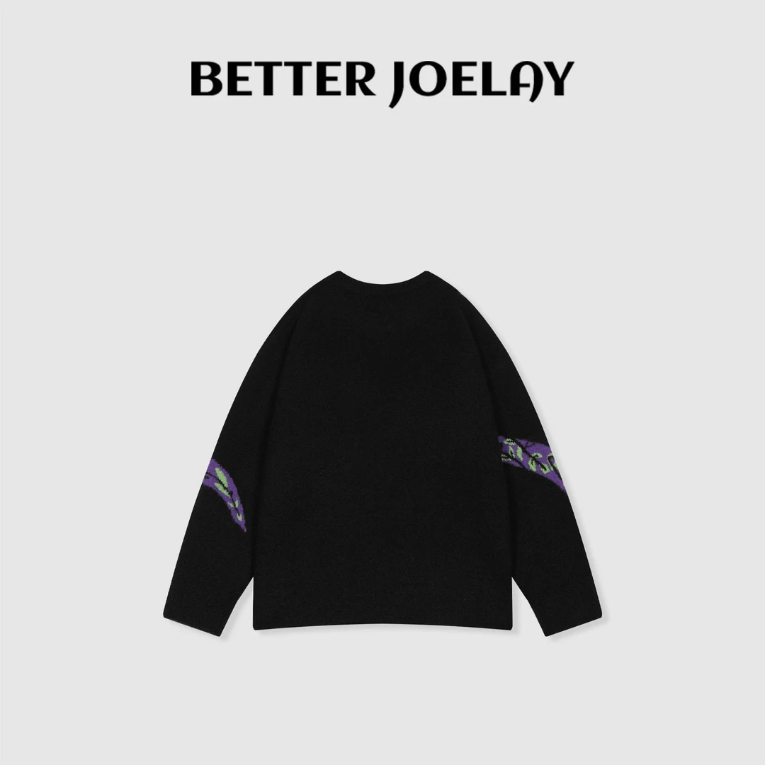 BETTER JOELAY-【灵蛇小花】时尚针织套头毛衣温柔宽松百搭LL5540